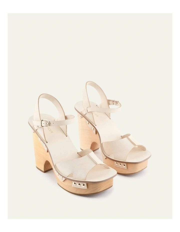 Tide High Wedge Leather Sandals in Vanilla image 2