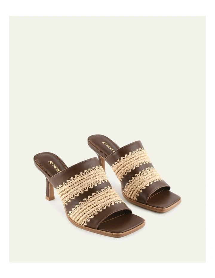 Keating Mid Heel Leather Sandals in Pecan image 3