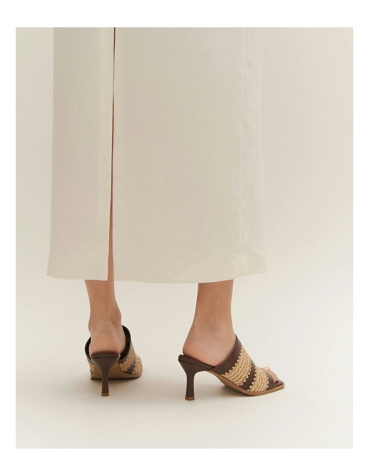 Keating Mid Heel Leather Sandals in Pecan image 7