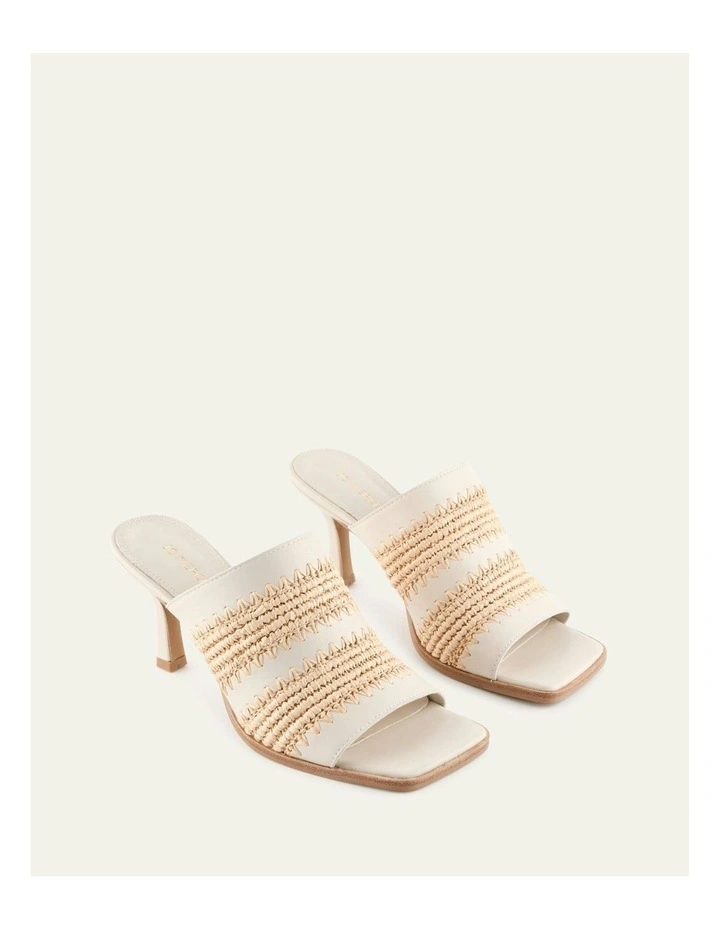 Keating Leather Mid Heel Sandals in Off White image 3