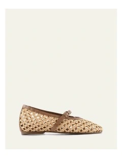 Jova Raffia Ballet Flats in Natural