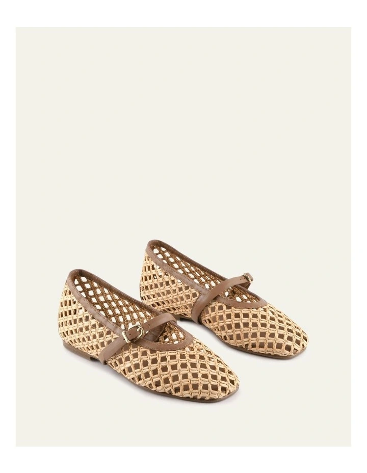 Jova Raffia Ballet Flats in Natural image 2