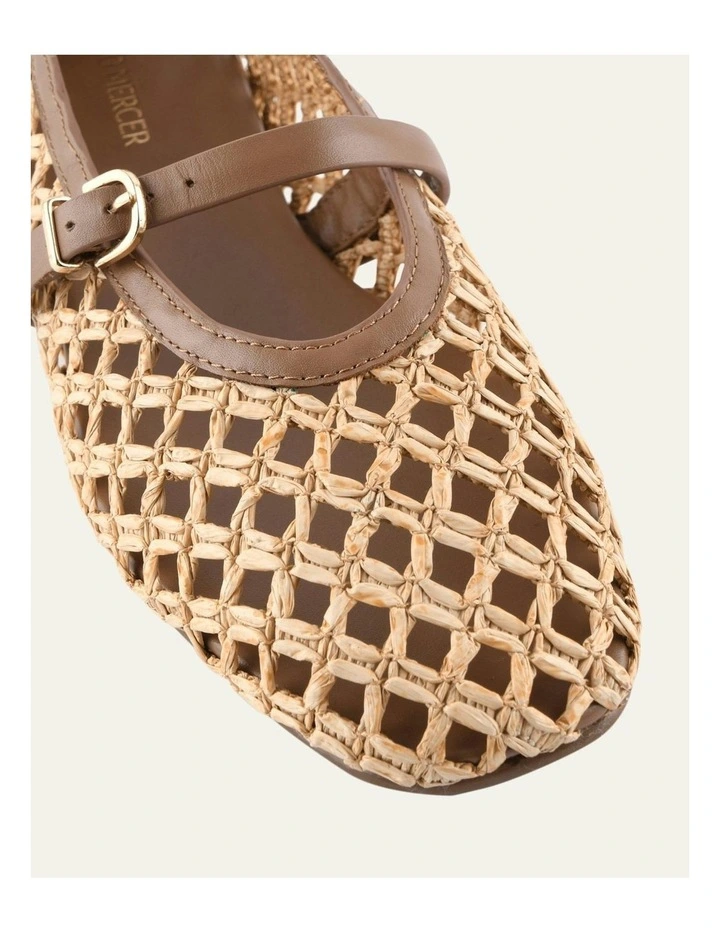 Jova Raffia Ballet Flats in Natural image 3