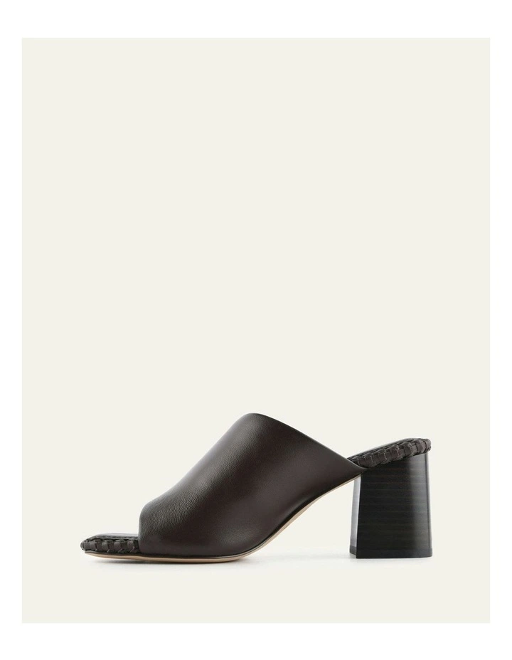 Sienna Leather Mid Heel Sandals in Bitter Chocolate image 6