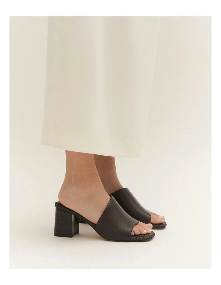 Sienna Leather Mid Heel Sandals in Bitter Chocolate image 7