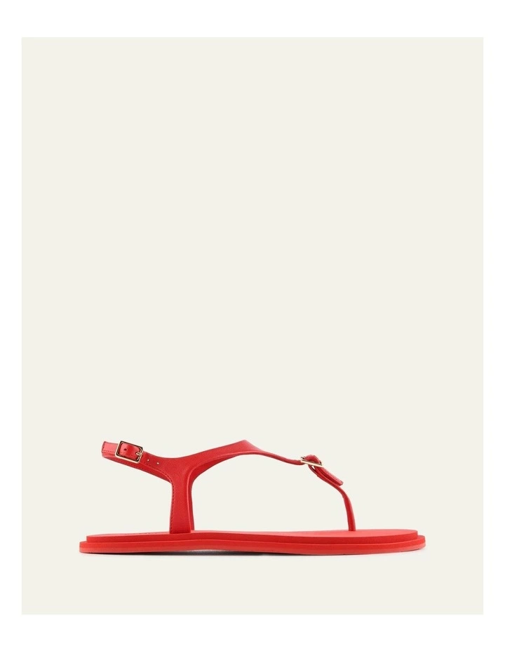 Miro Leather Flat Sandals in Red image 1