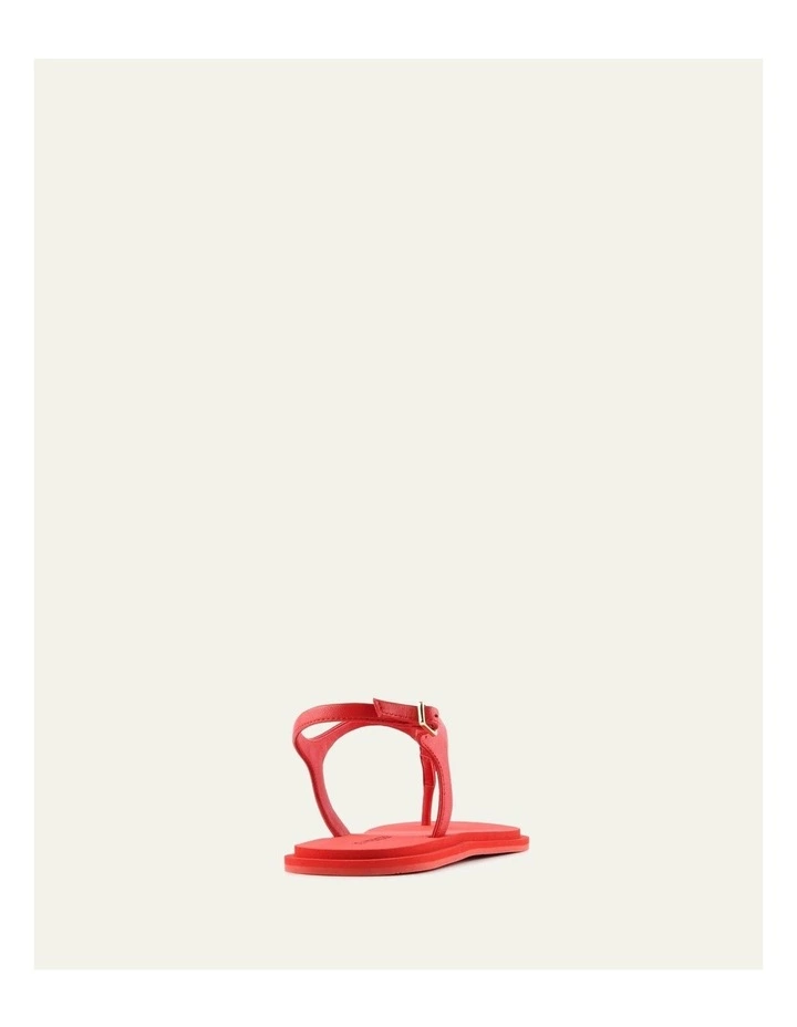 Miro Leather Flat Sandals in Red image 4