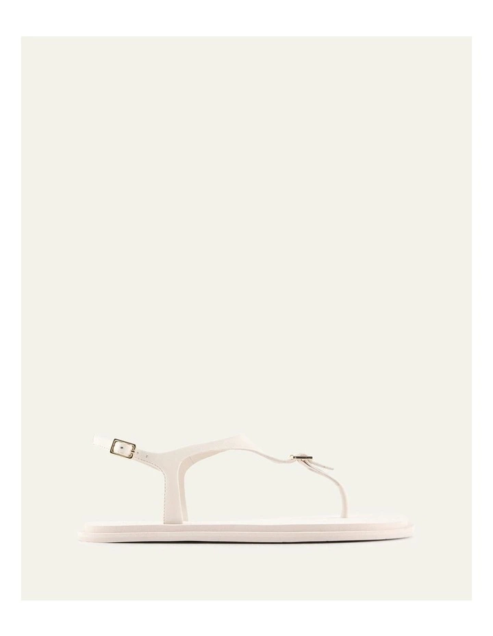 Miro Leather Flat Sandals in Off White image 1