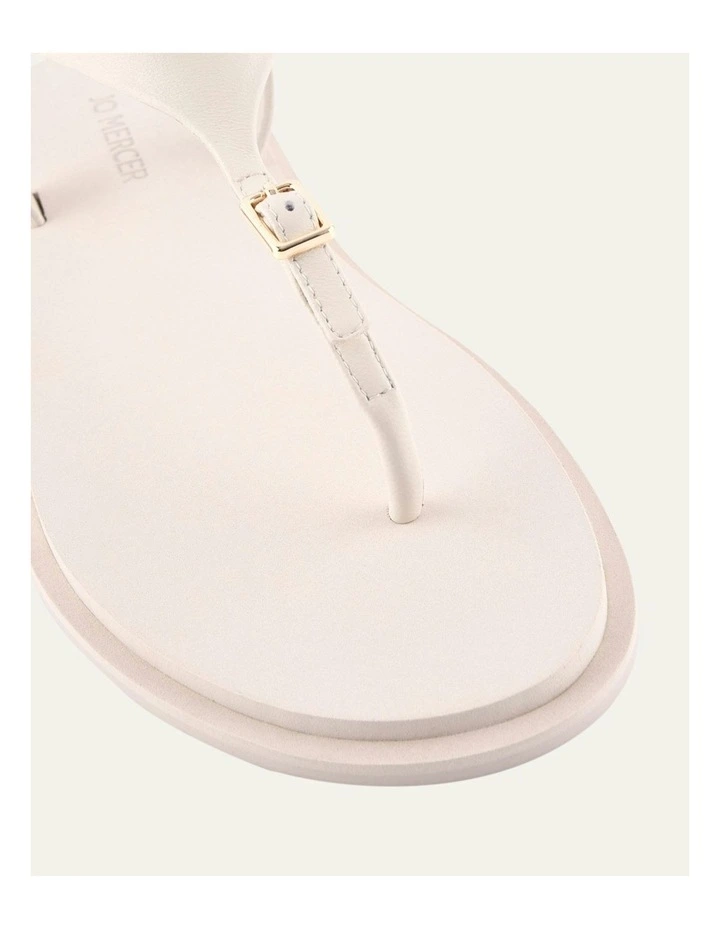 Miro Leather Flat Sandals in Off White image 4