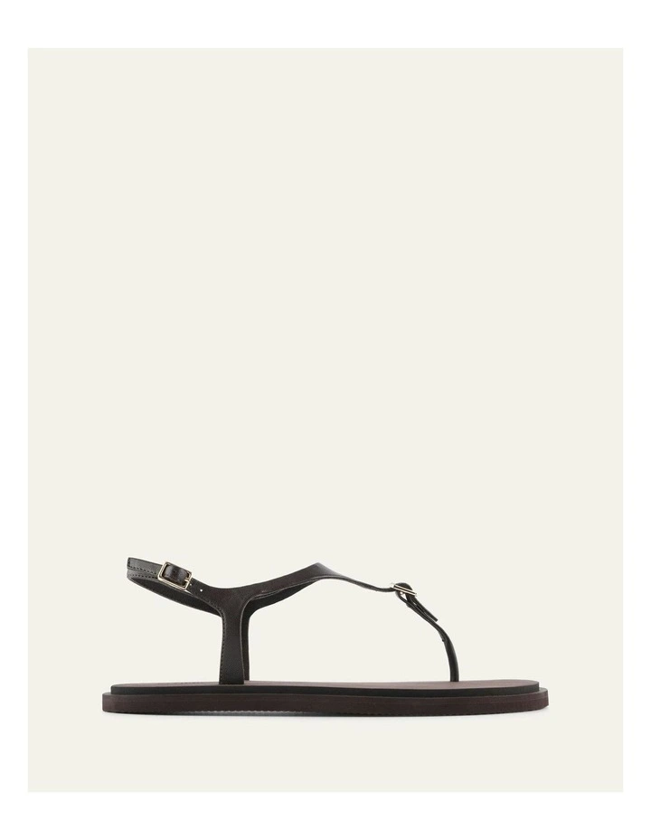 Miro Leather Flat Sandals in Bitter Chocolate image 1