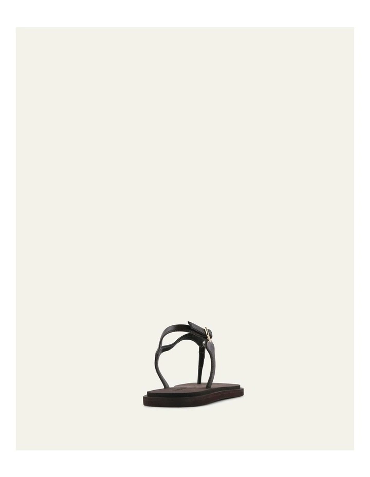 Miro Leather Flat Sandals in Bitter Chocolate image 4