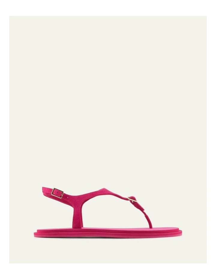 Miro Flat Sandals in Fuschia Suede image 1
