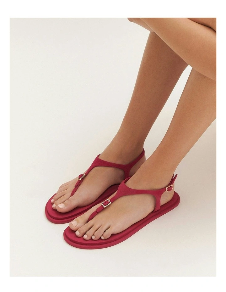 Miro Flat Sandals in Fuschia Suede image 2