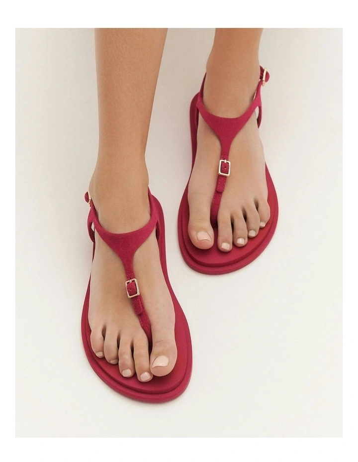 Miro Flat Sandals in Fuschia Suede image 5