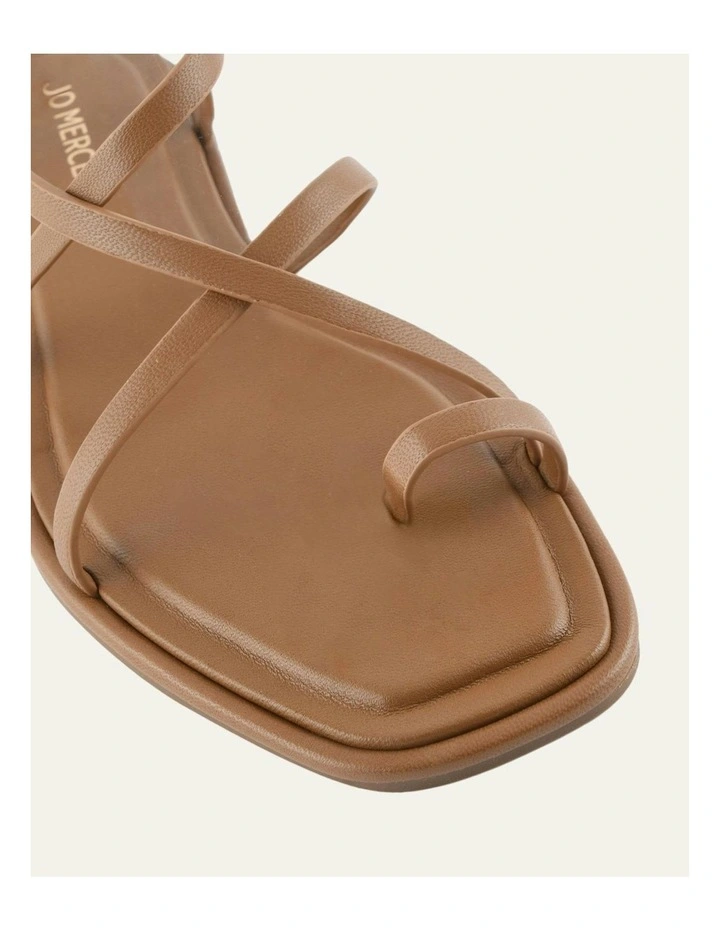 Aven Leather Flat Sandals in Tuscan Tan image 4