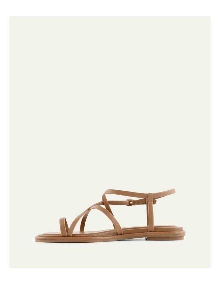 Aven Leather Flat Sandals in Tuscan Tan image 6