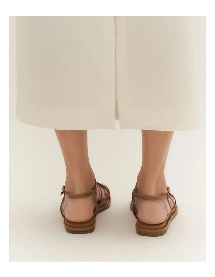 Aven Leather Flat Sandals in Tuscan Tan image 7