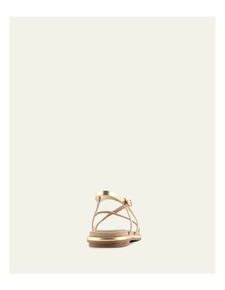 Aven Leather Flat Sandals in Gold image 5