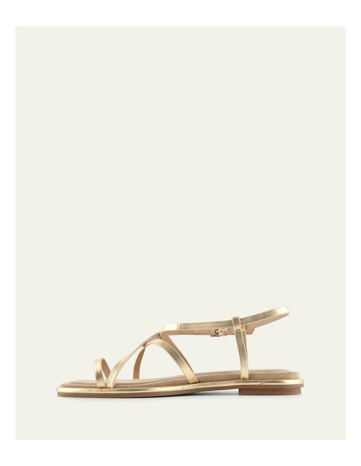 Aven Leather Flat Sandals in Gold image 6