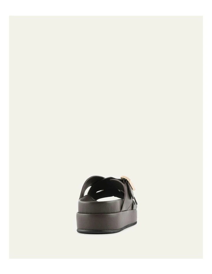 Wicca Leather Flat Sandals in Bitter Chocolate image 5