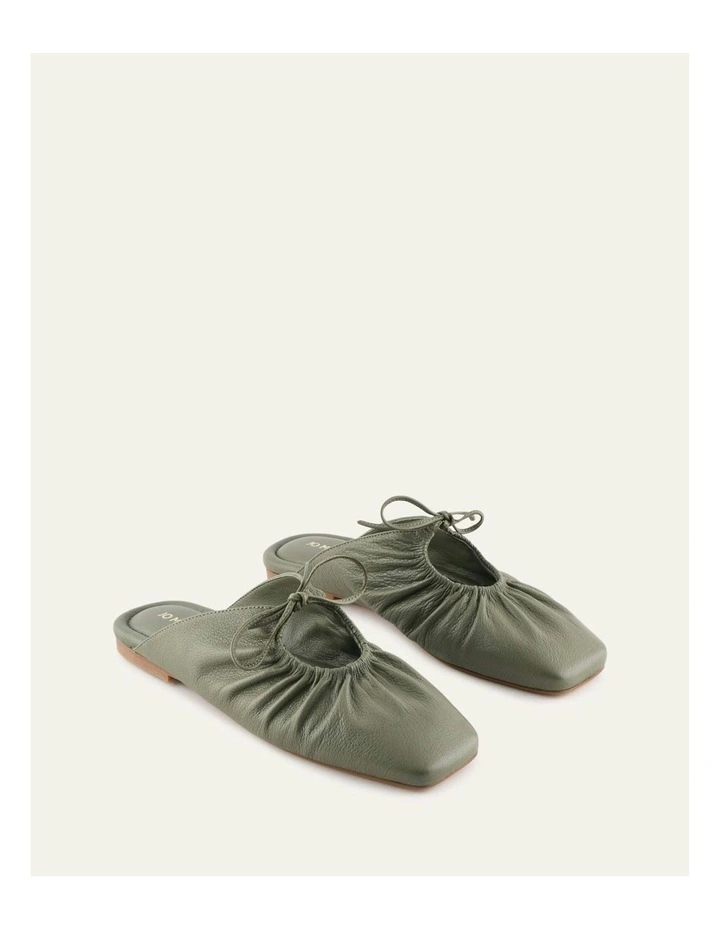 Keva Leather Casual Flats in Sage image 3