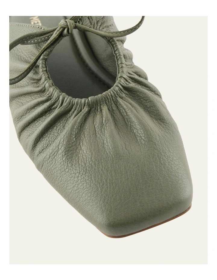 Keva Leather Casual Flats in Sage image 4