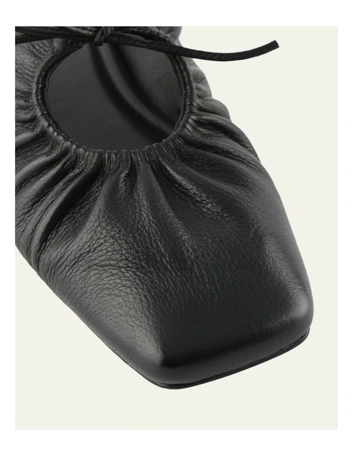 Keva Casual Flats in Black Leather image 4