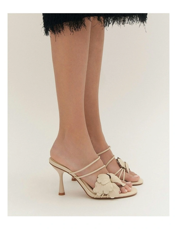 Solar High Heel Sandals in Vanilla Leather image 2