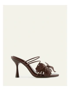 Solar High Heel Sandals in Pecan Leather