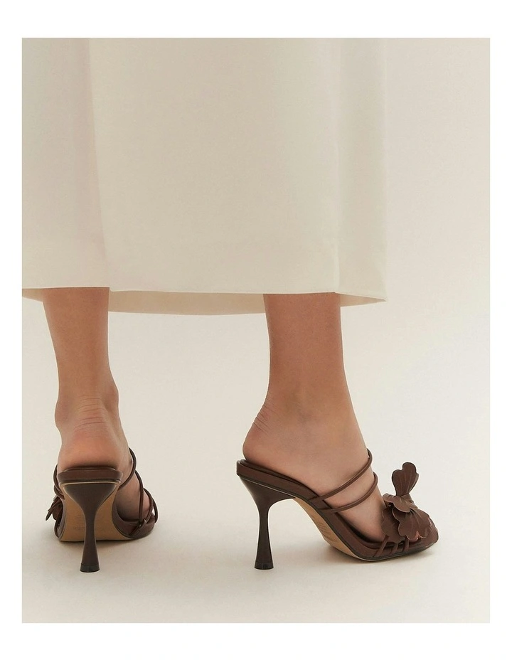 Solar High Heel Sandals in Pecan Leather image 7