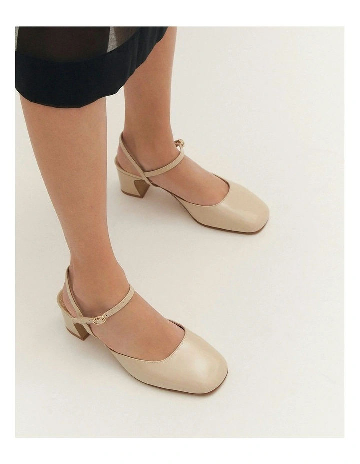 Jewel Low Heels in Sand Patent image 7