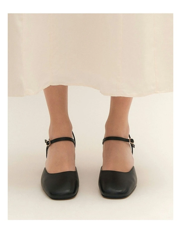 Jewel Low Heels in Black Leather image 2