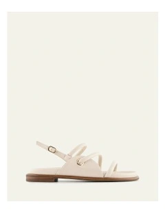 Halo Flat Sandals Tuscan in White Leather