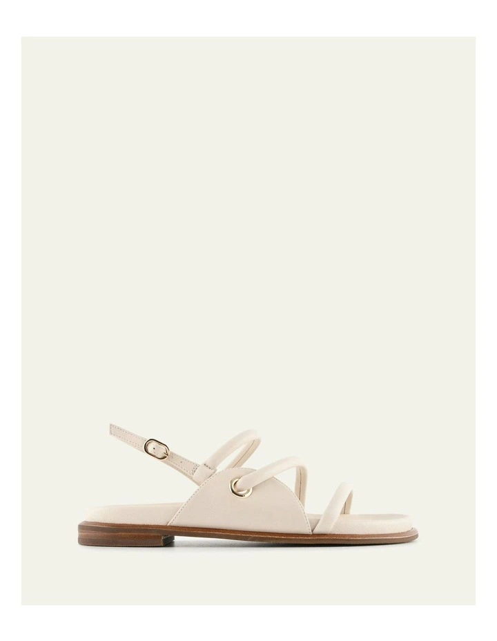 Halo Flat Sandals Tuscan in White Leather image 1