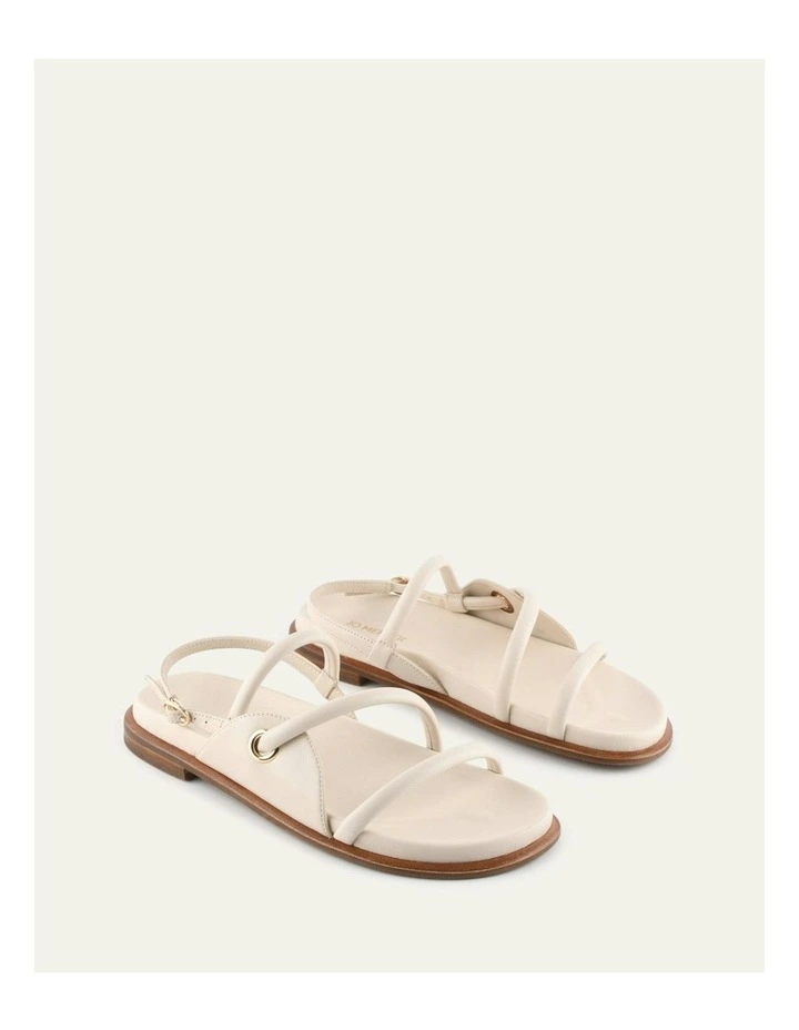 Halo Flat Sandals Tuscan in White Leather image 2