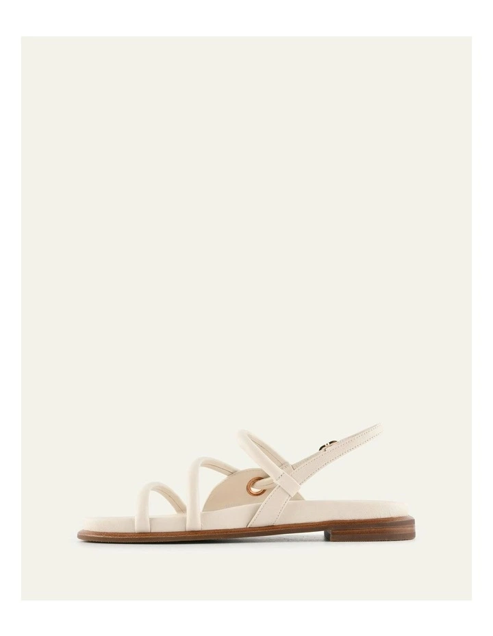 Halo Flat Sandals Tuscan in White Leather image 5