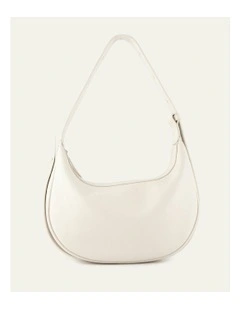 Taya Shoulder Bag in Off White Leather