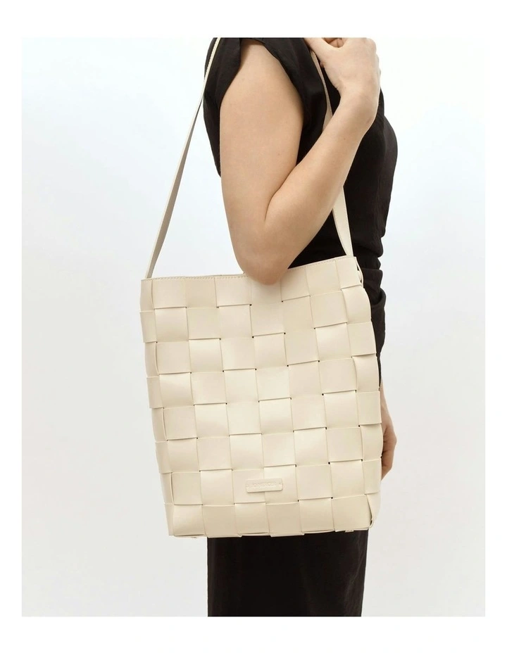 Haze Tote Bag in Off White Leather image 2