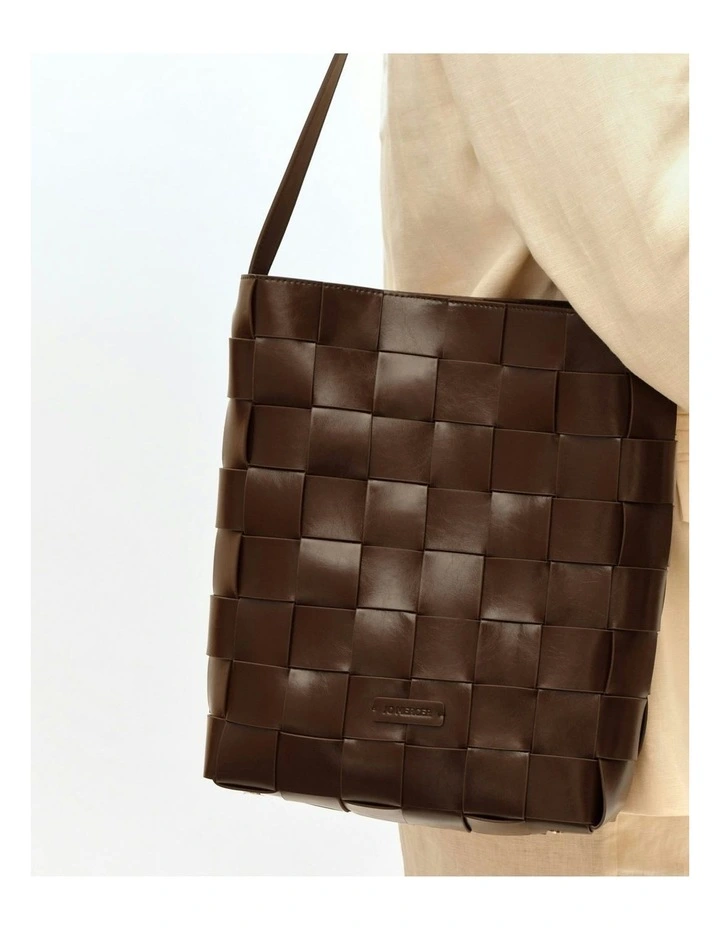 Haze Tote Bag in Bitter Choc Leather image 6
