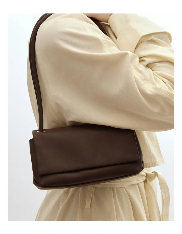 Orchid Shoulder Bag in Bitter Choc Leather image 2