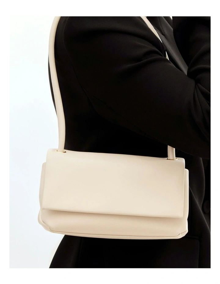 Orchid Shoulder Bag in Off White Leather image 7