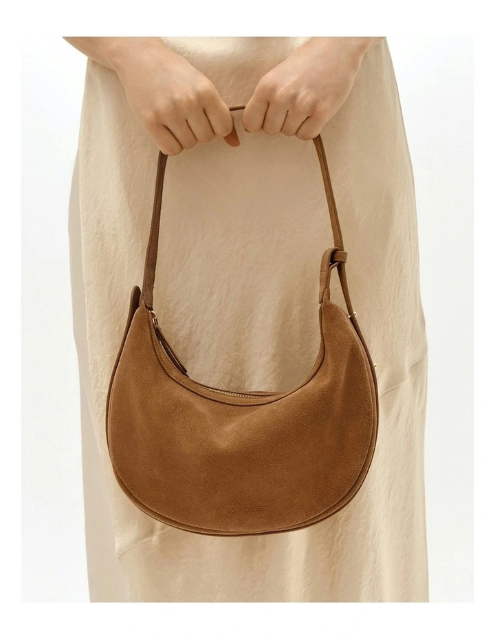 Taya Shoulder Bag in Biscuit Suede image 2