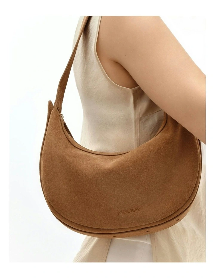 Taya Shoulder Bag in Biscuit Suede image 6