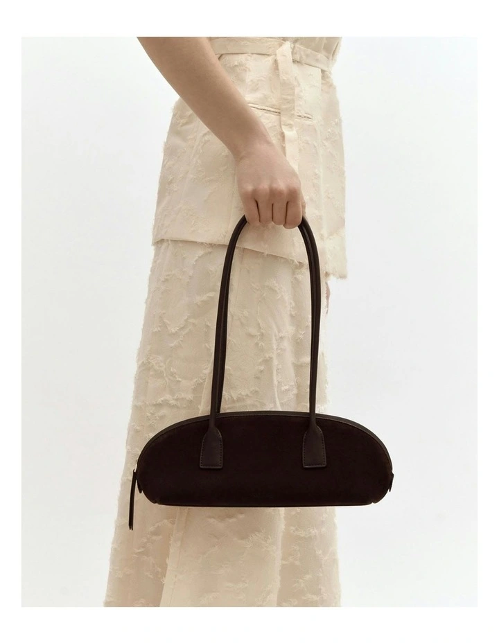 Rusty Shoulder Bag in Bitter Choc Suede image 2