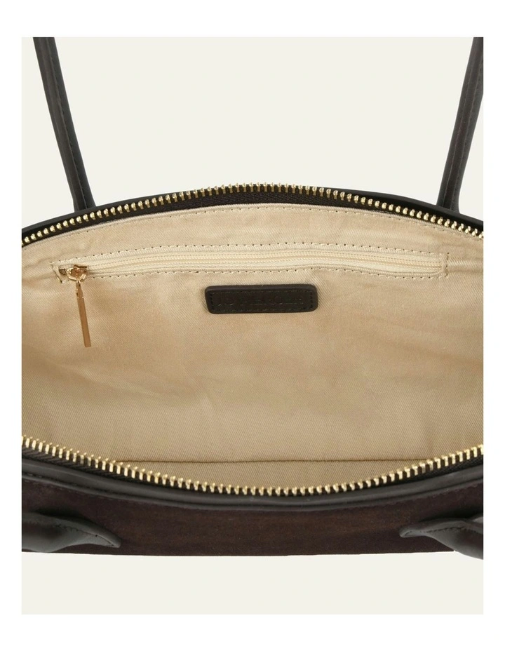 Rusty Shoulder Bag in Bitter Choc Suede image 5