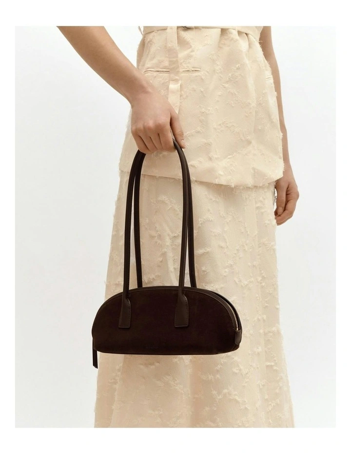 Rusty Shoulder Bag in Bitter Choc Suede image 7
