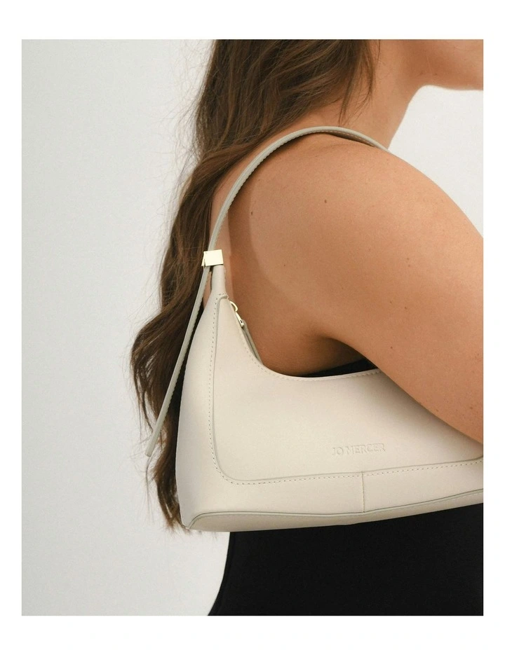 Isabel Shoulder Bag in Off White Leather image 2