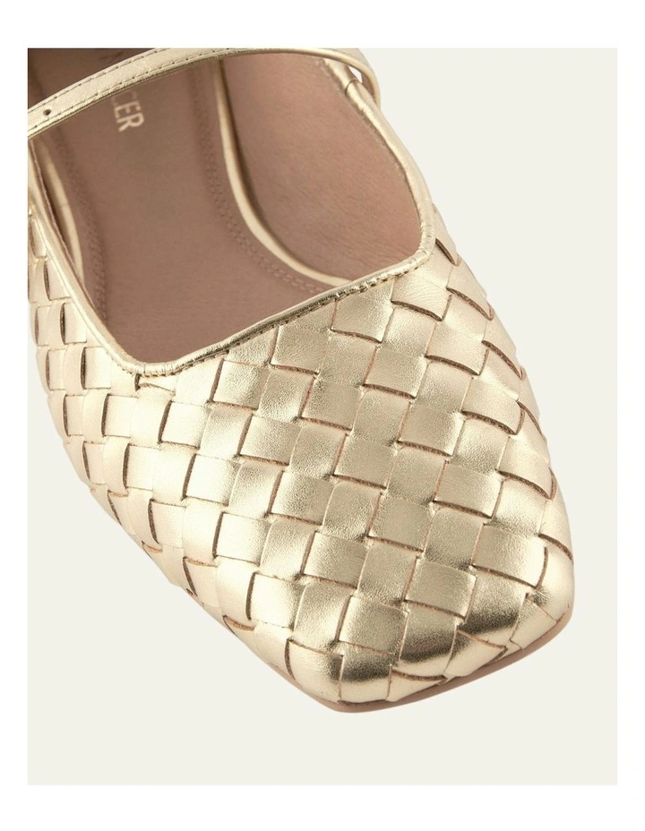 Sailor Leather Ballet Flats in Gold image 3