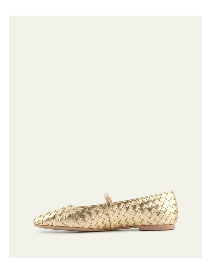Sailor Leather Ballet Flats in Gold image 5