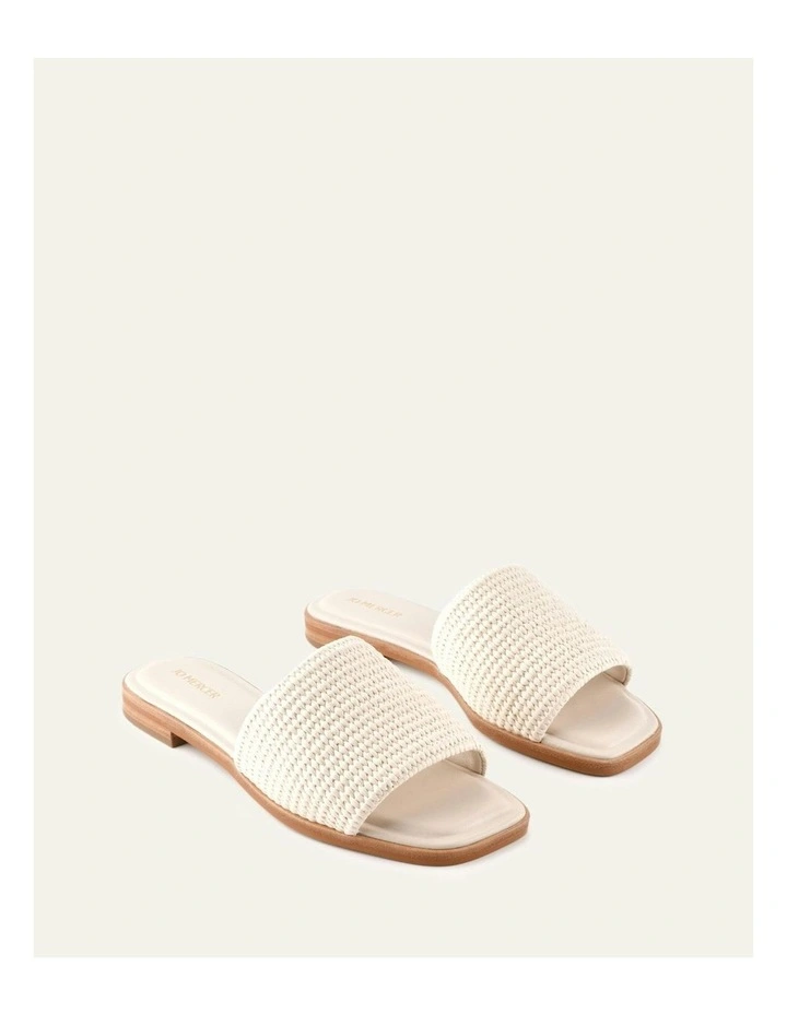 Picasso Flat Slides in Off White Raffia image 2